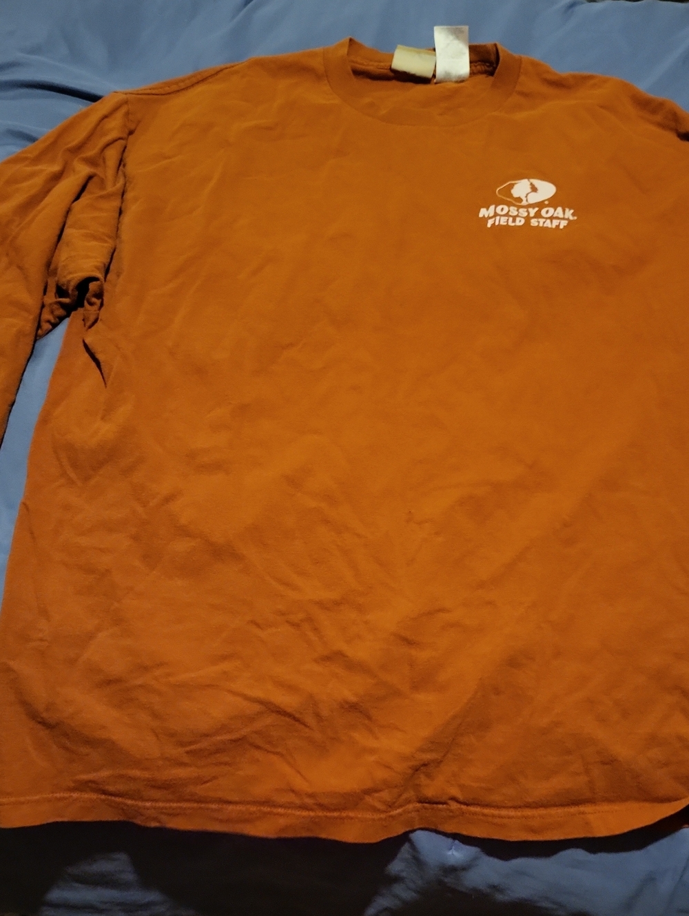 Mossy Oak Long Sleeve Shirt - Rust Orange with White Logo